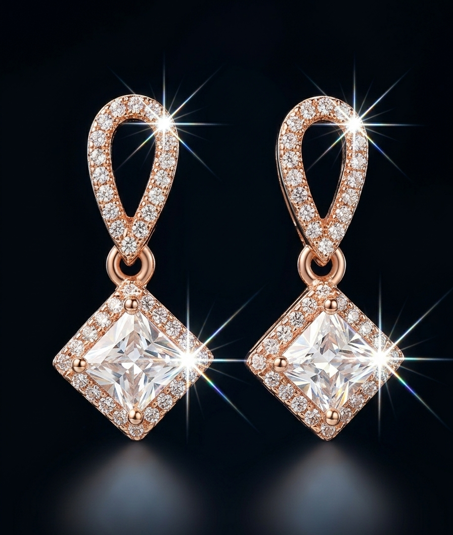 Teardrop American Diamonds Earrings or Studs for Women