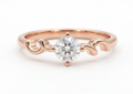 Adjustable Rose Gold Single Stone Finger Ring for Women