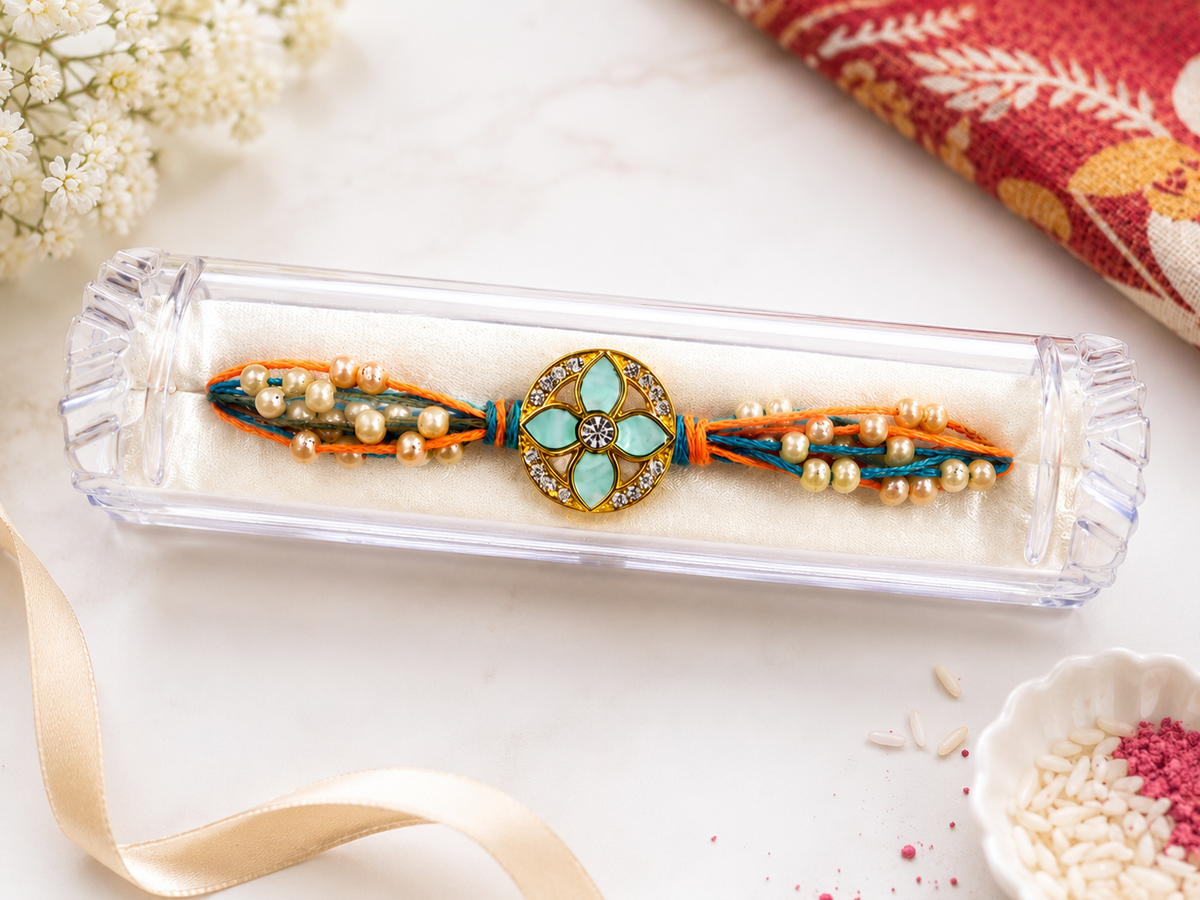 Floral Meenakari Rakhi