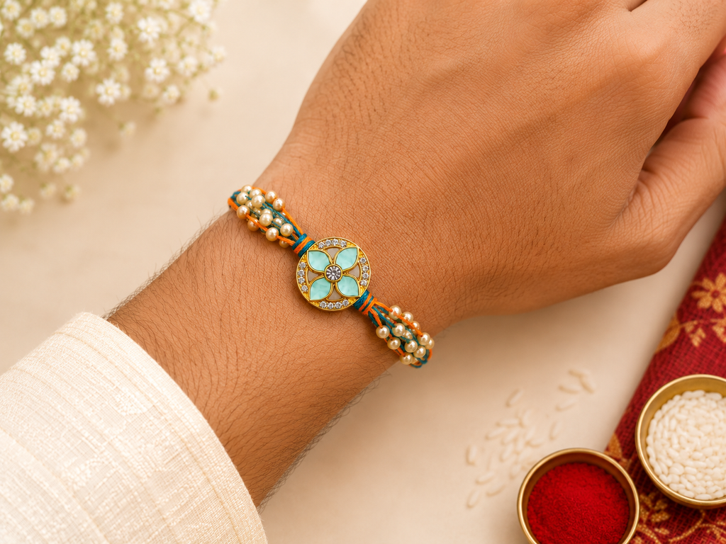 Floral Meenakari Rakhi